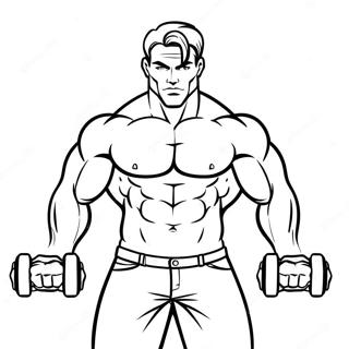 Muscular Hero Lifting Weights Coloring Page 51225-42670