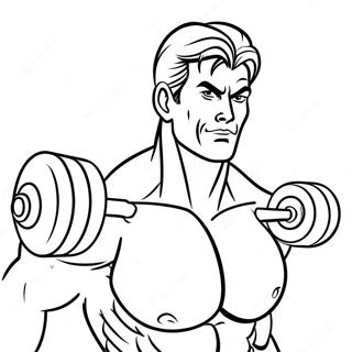 Muscular Hero Lifting Weights Coloring Page 51225-42671