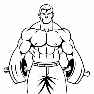 Muscular Hero Lifting Weights Coloring Page 51225-42672