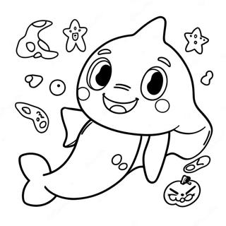 Baby Shark Halloween Coloring Page 5122-4107