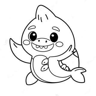 Cute Baby Shark In Costume Coloring Page 5123-4109