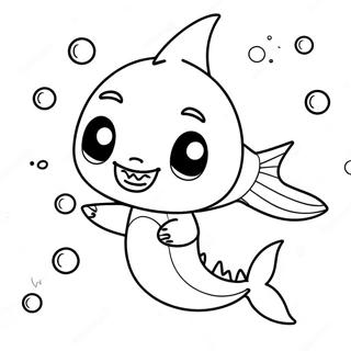 Cute Baby Shark In Costume Coloring Page 5123-4110