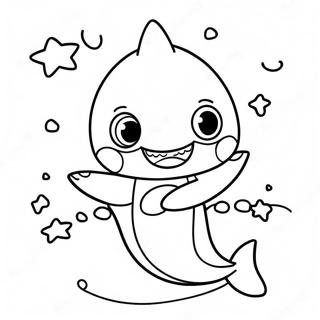 Cute Baby Shark In Costume Coloring Page 5123-4111