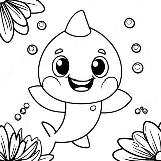 Cute Baby Shark In Costume Coloring Page 5123-4112