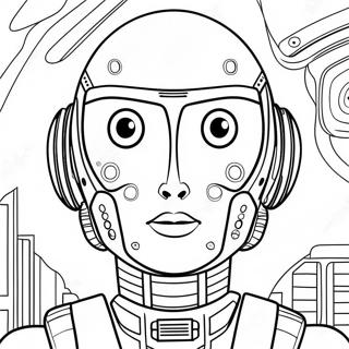 Futuristic Robot Coloring Page 51245-42678