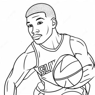 Slam Dunk Basketball Player Coloring Page 51254-42690