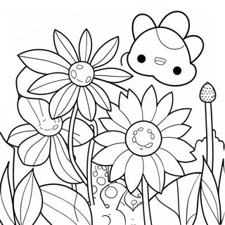 Colorful Garden Flowers Coloring Page 51285-42721