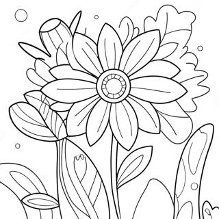 Colorful Garden Flowers Coloring Page 51285-42722