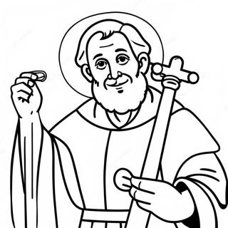 St Peter Holding Keys Coloring Page 51305-42737