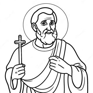 St Peter Holding Keys Coloring Page 51305-42738