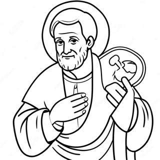 St Peter Holding Keys Coloring Page 51305-42739