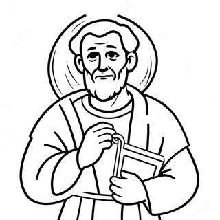 St Peter Holding Keys Coloring Page 51305-42740