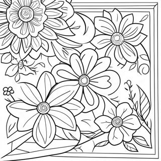 Simple Flower Border Coloring Page 51314-42746