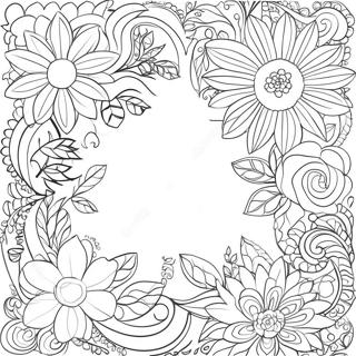 Simple Flower Border Coloring Page 51314-42747