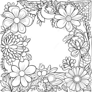 Simple Flower Border Coloring Page 51314-42748