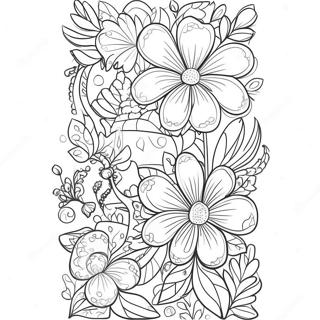 Simple Flower Border Coloring Pages