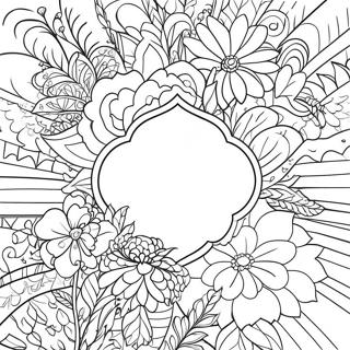 Elegant Flower Border Coloring Page 51315-42734