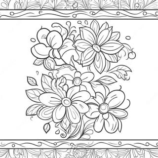 Elegant Flower Border Coloring Page 51315-42735