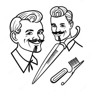 Funny Barber With Scissors Coloring Page 51325-42749