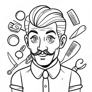 Funny Barber With Scissors Coloring Page 51325-42750