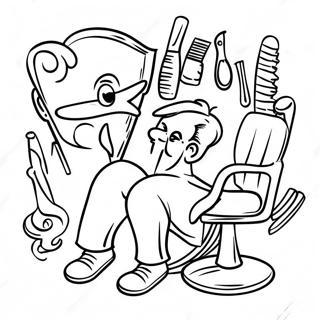 Funny Barber With Scissors Coloring Page 51325-42751