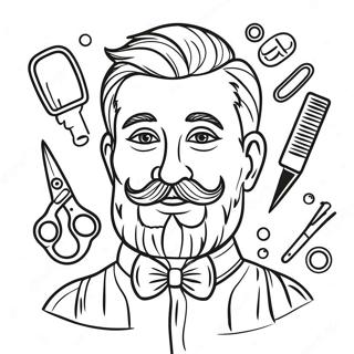 Funny Barber With Scissors Coloring Page 51325-42752