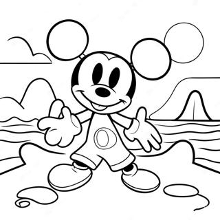 Mickey Mouse Beach Fun Coloring Page 51345-42765