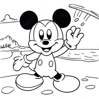 Mickey Mouse Beach Fun Coloring Page 51345-42766