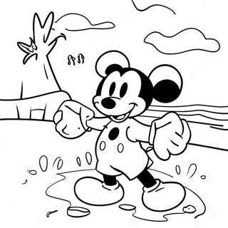 Mickey Mouse Beach Fun Coloring Page 51345-42767