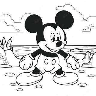 Mickey Mouse Beach Fun Coloring Page 51345-42768