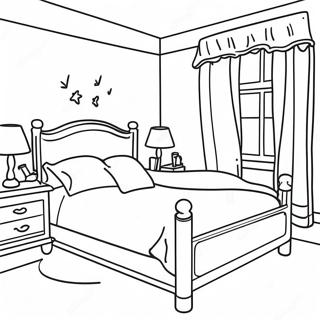 Cozy Dream Bedroom Coloring Page 51355-42777