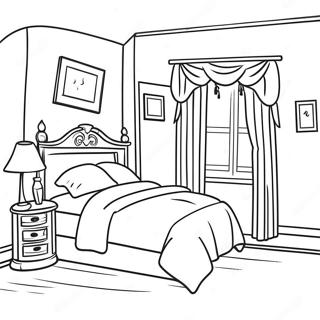 Cozy Dream Bedroom Coloring Page 51355-42779