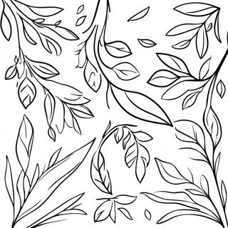 Beautiful Tree Branches With Leaves Coloring Page 51385-42794