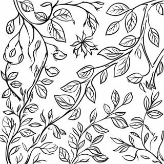 Beautiful Tree Branches With Leaves Coloring Page 51385-42795