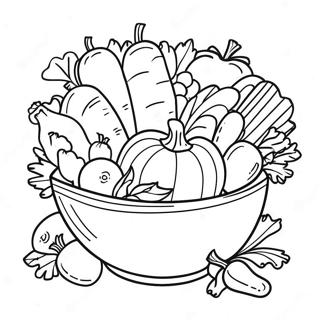 Salad Bowl With Fresh Vegetables Coloring Page 51414-42822