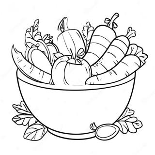 Salad Bowl With Fresh Vegetables Coloring Page 51414-42823