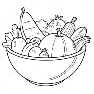 Salad Bowl With Fresh Vegetables Coloring Page 51414-42824