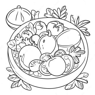 Colorful Garden Salad With Dressing Coloring Page 51415-42829