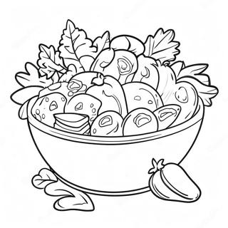 Colorful Garden Salad With Dressing Coloring Page 51415-42830