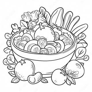 Colorful Garden Salad With Dressing Coloring Page 51415-42831