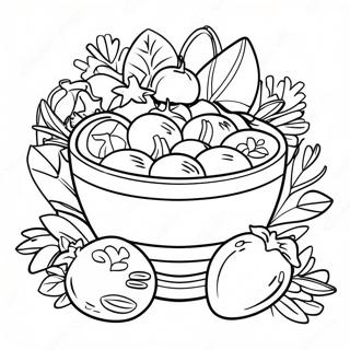 Colorful Garden Salad With Dressing Coloring Page 51415-42832