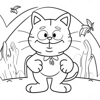 Garfield In A Spooky Costume Coloring Page 51435-42843