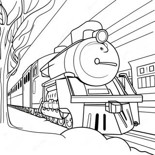 Magical Polar Express Train Coloring Page 5143-4125