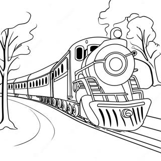 Magical Polar Express Train Coloring Page 5143-4128