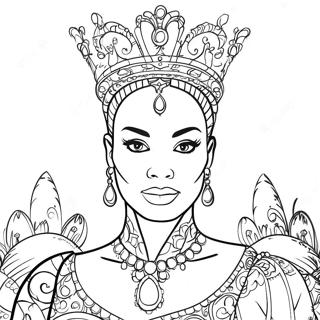 Elegant Black Queen Coloring Page 51445-42834