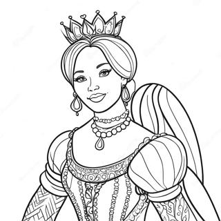 Elegant Black Queen Coloring Page 51445-42835