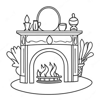 Fireplace Coloring Page 51454-42838