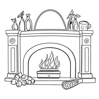 Fireplace Coloring Page 51454-42839