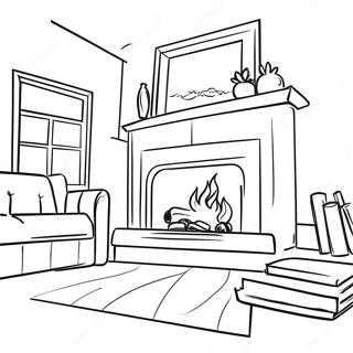 Cozy Family Fireplace Coloring Page 51455-42854