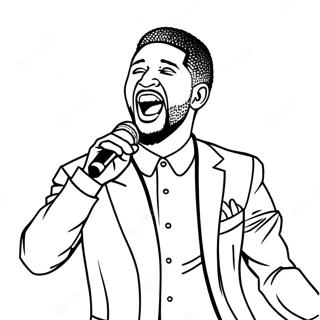 Usher Singing On Stage Coloring Page 51495-42887